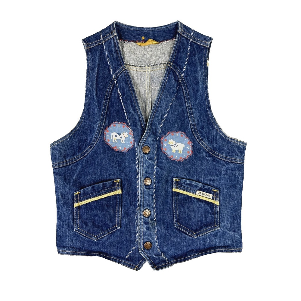 Vintage Denim vest, Lee Cooper, with embroidered horse patches